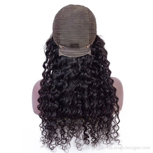 Superfect Wholesale price 150% 180%Virgin Remy Hair Lace Front Wigs Deep Wave Closure Frontal Wig Brazilian Hair